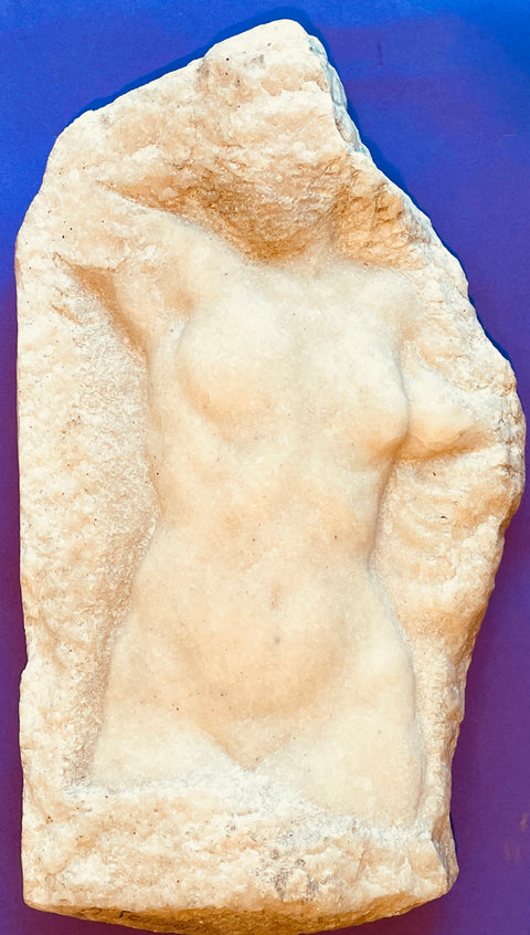 Arthur Schlageter Carved Marble Female Torso Swiss Artist Sculpture 