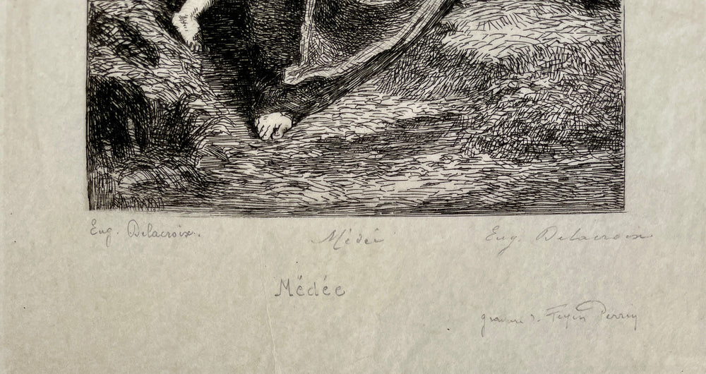Delacroix - Medea Delacroix Eau forte before the lettre on vellum by Feyen-Perrin