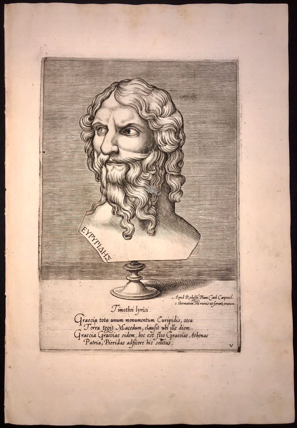 Agostino Veneziano - Portrait of Euripides