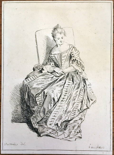 Print by Francois Boucher after Antoine Watteau - appleboutique-com