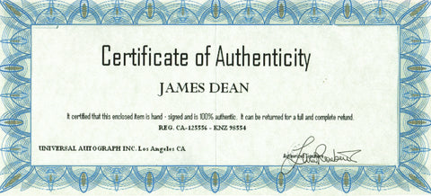 Original Authentic James Dean signed photo
