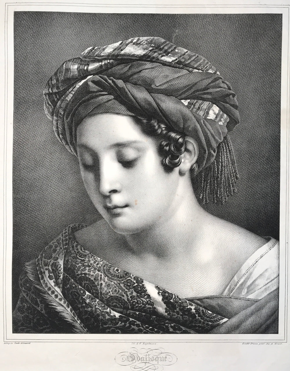 L’Odalisque, par H. Aubry-Lecomte d’après Anne-Louis Girodet 
