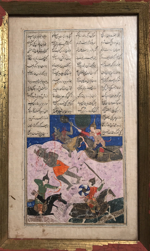 Mughal India miniature warriors fighting jinn