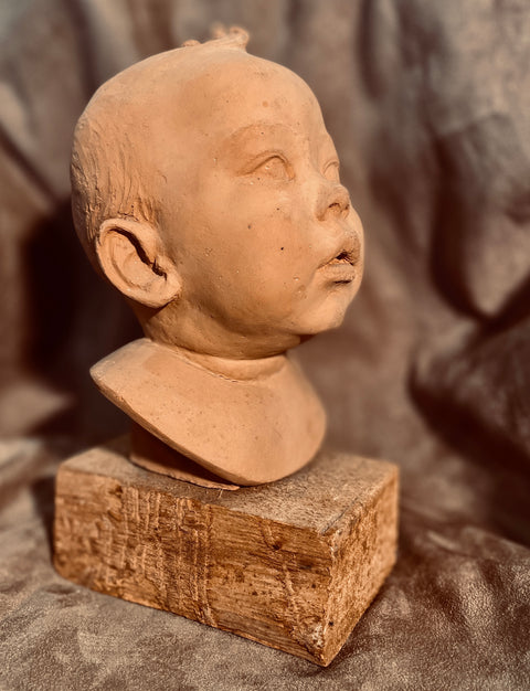 Roger Ferrier Portrait Sculpture of a Child Terracotta
