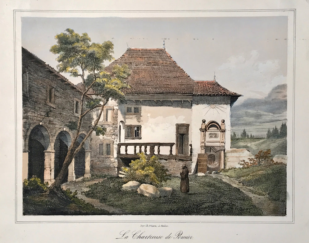 La Chartreuse de Pomier 19th century Lithograph Haute-Savoie