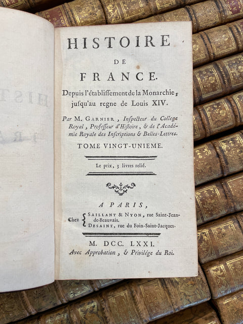 Histoire de France depuis l'établissement de la monarchie jusqu'au règne de Louis XIV
